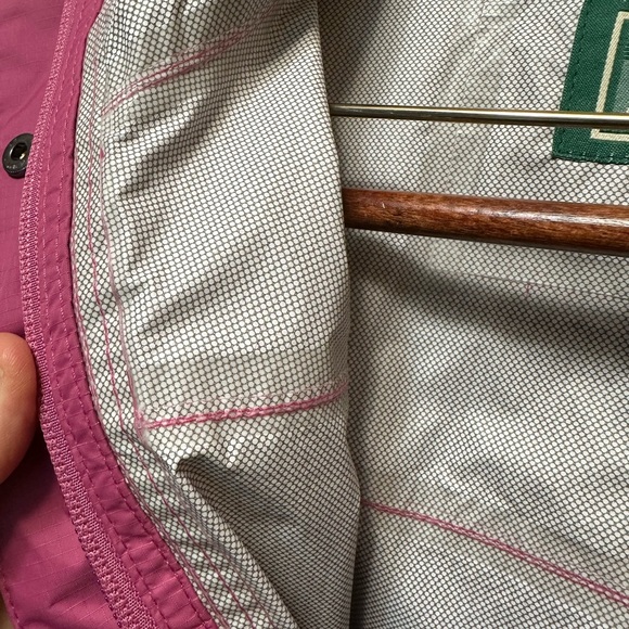 LL BEAN RAIN JACKET COAT HOOD WATERPROOF KNEE LEGNTH PINK XXL RAIN GEAR be dry - Picture 3 of 10
